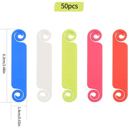 50 stk kabelmerkingsetiketter, flerfargede kabelmerkeetiketter