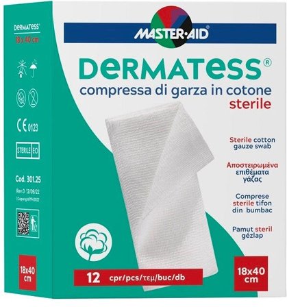 Master Aid Dermatess Garze Cotone 18x40 12 Pezzi