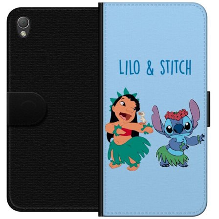 Kompatibel Tegnebogsetui til Sony Xperia Z3 Farverig illustration af Lilo og Stitch, der danser hula i græsskjorter