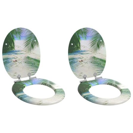 Toalettstol 2 pcs Grön 43,8 x 37,8 cm MDF-board