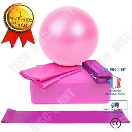 Yogaaudstyrssæt - TD - Startkit 5 dele - Lyserød - Let PVC - Unisex