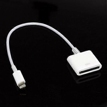 Apple Lightning till 30-stifts adapterkabel för iPhone 5/iPod Touch 5/iPod Nano 7/iPad Mini (22 cm)