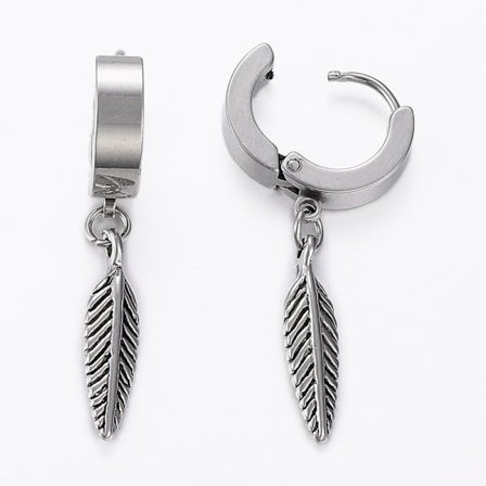 1 Par Vintage clips hörhängen i AISI 304 Stål men hängande fjäder