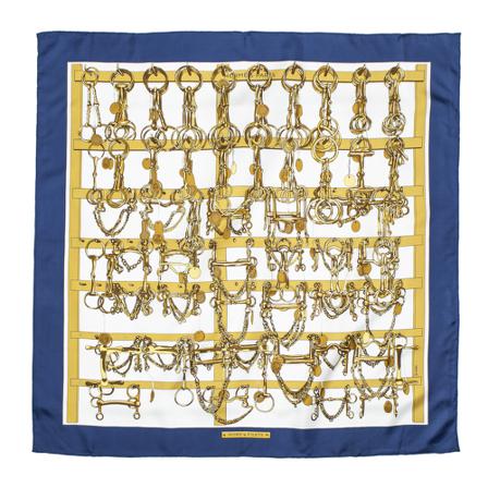 Hermès Vintage, Pre-owned Scarf Blauw, Dames, Maat:ONE Size