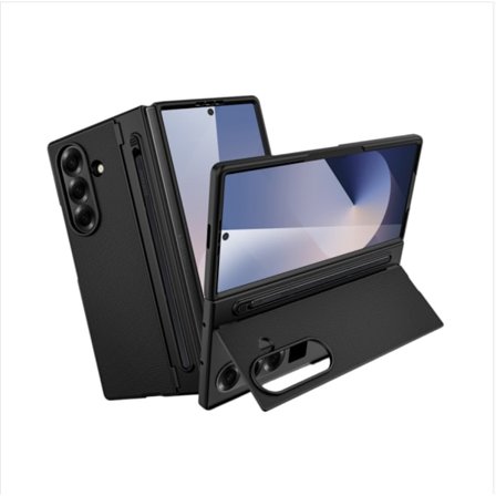 Samsung Galaxy Z Fold 6 kotelo kompatibelit med Foldable-näytölle integroidulla HD lasisuojalla ja kynätaskulla