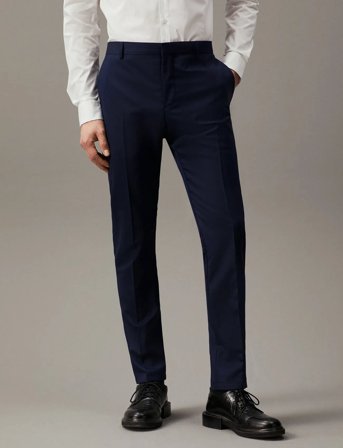 Calvin Klein Stretch Wool Slim Su - Navy - 44