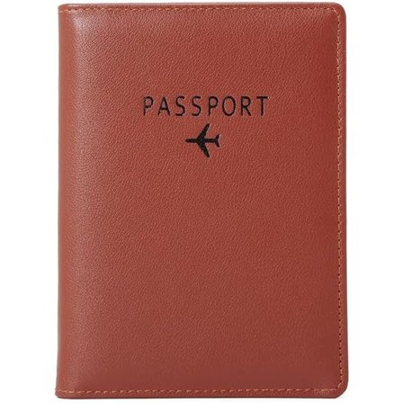 Læder Rejsepas Etui Pas Etui Blokering, Læder Kort Etui, Rejsedokument Organizer Etui Brun