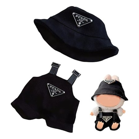 Nuken vaatteet, Dress to Impress -nuket, 2 kpl mustia asustetarvikkeita haalareilla, hatulla, söpöjä vaatteita, jotka pukevat ainutlaatuisen tyylin