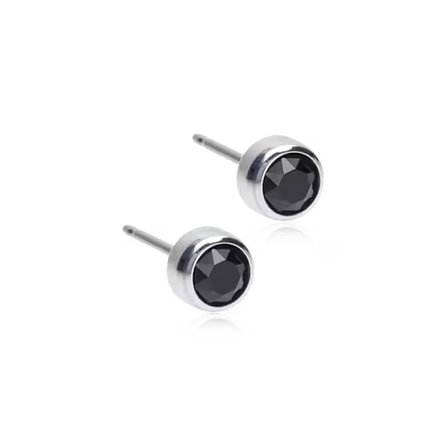 Blomdahl Örhänge ST BEZEL BLACK 5mm