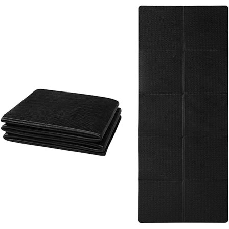 Sammenklappelig yogamåtte, skridsikker, bærbar fitnessmåtte, foldbar, let gymnastikmåtte, pilates, sportsrejse yogamåtte 183 x 61 x 0,6