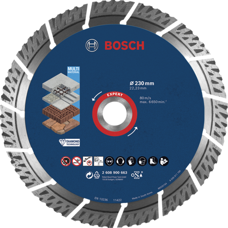 Bosch Expert Multimaterial Diamantkappeskive Ø 230 mm, Maskintilbehør & forbruk