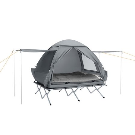 SoBuy Campingtält med 1 dörr i ljusgrå 193x145x185cm, funktionell OGS32-L-HG