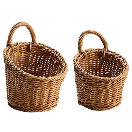 2-pack väggmonterad korg för fruktförvaring, väggmonterad korg för förvaring av lök och ingefära (18,50X15,50X15,50CM, som visas på bilden)