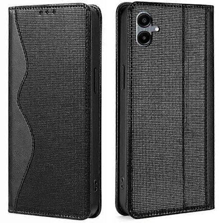 For Samsung Galaxy A05 4G Lærveske Lommebok Stativ Telefondeksel med RFID-blokkering - Grå