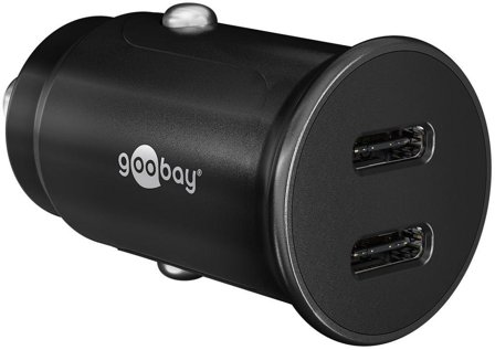 Goobay Dual-USB-Câ?¢ PD (Power Delivery) Auto Fast Charger (30 W) 30 W (12/24 V) suitable for devices ...