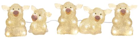 Konstsmide 6232-103 Dekorationsbelysning grisar, akryl, 5 st, 40 LED, Belysning