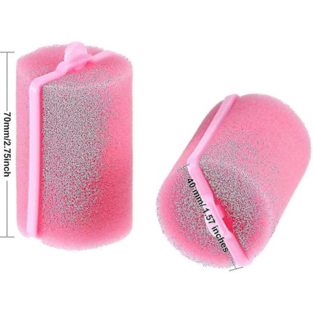 18 stk. Svampe Hårruller Store Bløde Skum Hårstyling Krøller 40 mm Stor Størrelse Tilfældig Farve