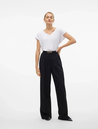 Vero Moda Vmfilli Ss V-Neck Tee Noos - White - S