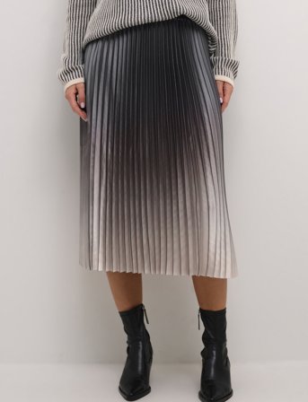 Cream Crrana Plissé Skirt - Grey - 40