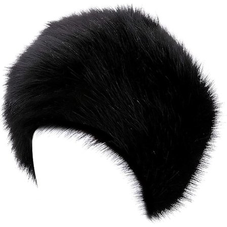 Dame Faux Fur Hat - Russisk Kosak Stil - Sort