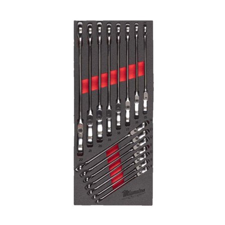 Milwaukee 4932479829 Steel Storage Skrallenøkkelsett 15 deler, Håndverktøy