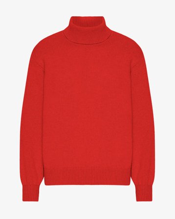 Merino Wool Turtleneck - Red Tangerine - Male - 2XL