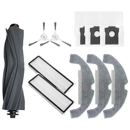 Tilbehørssæt til För D10 Plus Gen 2 RLD32GD robotstøvsuger, hovedbørste, sidebørste, Hepa-filter, moppeklud, udskiftning, som vist