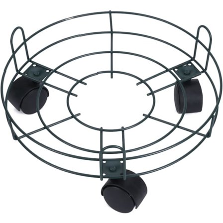 13 tums metallväxtvagn, rund blomkrukahållare med hjul, P