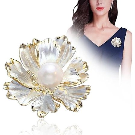 1 stk. Damebrosje, Dameklær Brosje, Perle Brosje til Dame