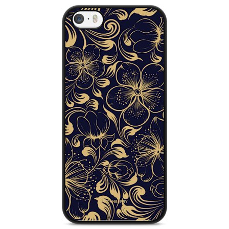 Bjornberry Skal iPhone 5/5s/SE (2016) - Mörkblå Blommor