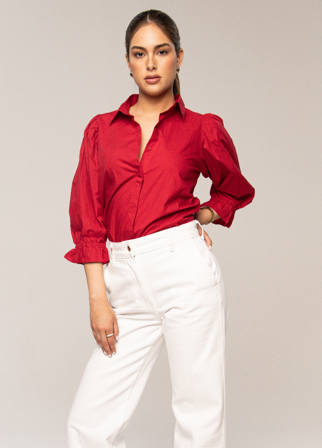 Amy Shirt City Red Poplin City Red Poplin / XS