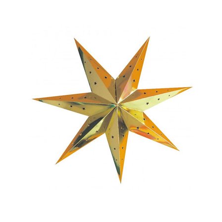 Guld stjärn lykta 70 cm