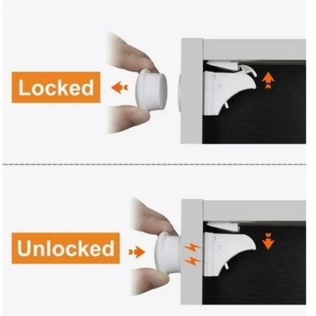 {XJ} 10x Magnetisk Børnelås - Usynlig Magnetlås-XS1-150