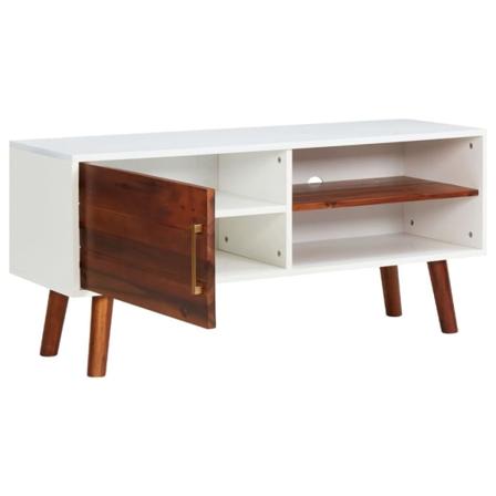 Vidaxl Tv-bänk 110x35x50 Cm Massivt Akaciaträ Och Mdf Brun
