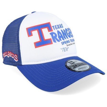 New Era - MLB Ble trucker Czapka Z Daszkiem - Texas Rangers Team 9FORTY Spring Training White/Blue Trucker @ Hatstore