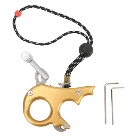Aluminiumslegering Compound Bow Release Aids Archery Thumb Trigger 3 Finger Grip Caliper Udendørs Jagt Skydetilbehør Guld
