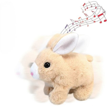 Interaktiv Elektronisk Plysj Kanin Leke - Påskehare Hopper Rundt, Lager Lyder, Vrikker med Ørene[D]