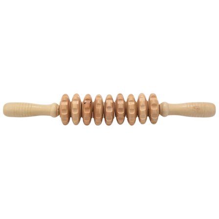 Lady Home Wooden Wheel 9 Rollers Belly Health Massager