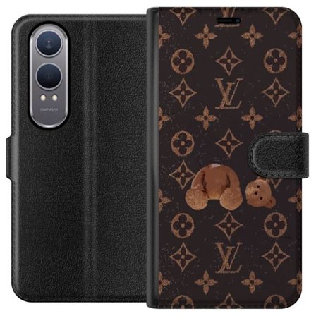 Kompatibel Tegnebogsetui til OnePlus OnePlus Nord CE4 Lite Luksuriøst monogrammønster med knust bamse i mørk modeæstetik