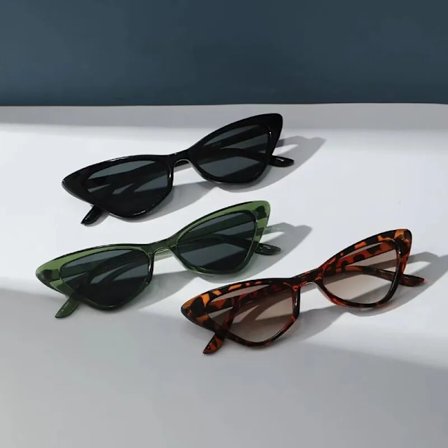 3 Par Per Set Små Cat Eye Solglasögon Dam Söta Smala Cat Eye Glasögon Retro Vintage Smala Cateye Solglasögon Set(FMY)