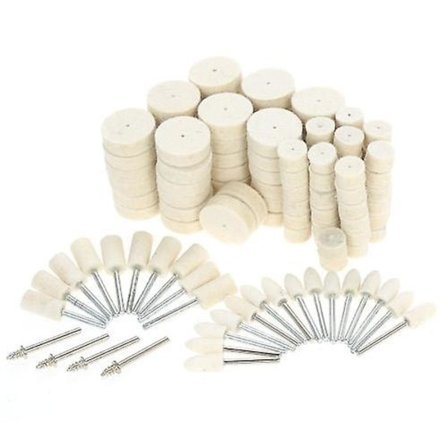 129 stk slipeskive poleringsverktøy ullfilt metall overflate poleringstilbehør for Drem