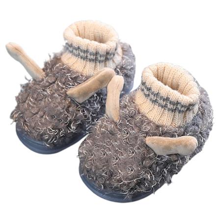 Flickor Fluffy Flats Vintervarma Skor Söta Stickade Fuzzy Tofflor