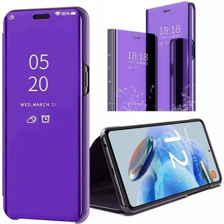 Etui til Xiaomi Redmi Note 12 Pro 5G Flip Clear View Protection Stødsikker - Lilla