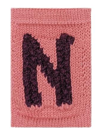 Knitted Letter N, Rose Home Kids Decor Decoration Accessories-details Pink Smallstuff