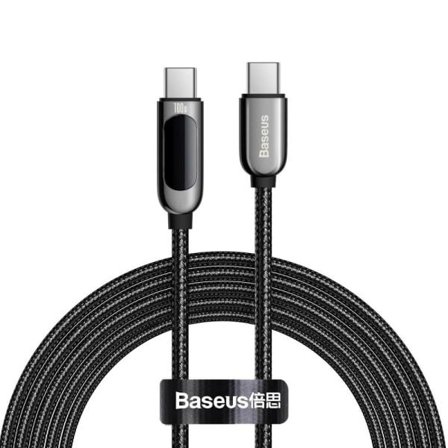 BASEUS Display Snabbladdnings USB-C till USB-C 100W 2m svart