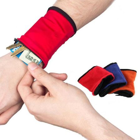 Handledsplånbok Ficka Fleece Dragkedja Resa Gym Cykling Sportplånbok