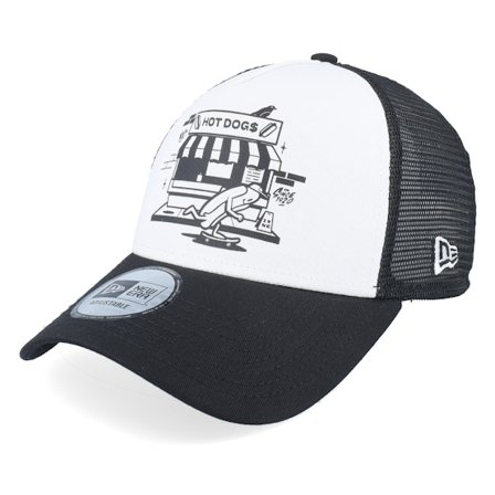 New Era - Vit trucker Keps - Ne Graphic White/Black A-Frame Trucker @ Hatstore