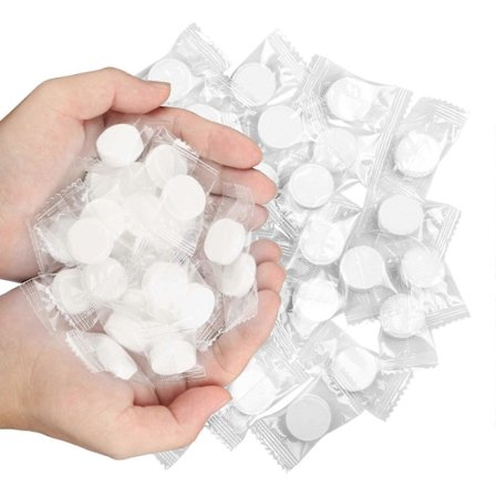 100 kpl kertakäyttöisiä matkapuristepyyhkeitä, kannettava mini puristepyyhe kasvojen pesuun, meikinpoistoon, pieni pyyhe ulkoiluun