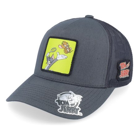 Tom & Jerry - Šedá trucker Kšiltovka - Tom & Jerry Tennis Charcoal/Black Trucker @ Hatstore