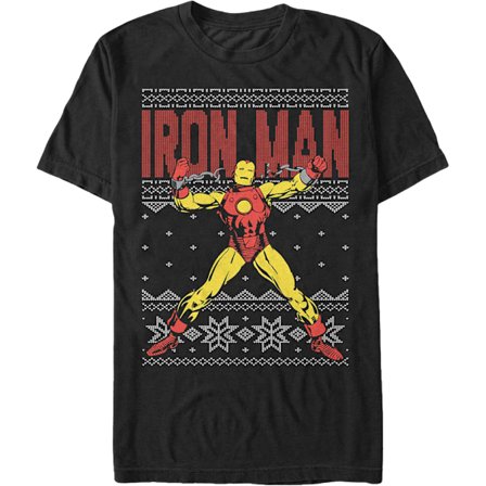Falsk ful Iron Man jultröja Marvel Comics T-shirt Ny
